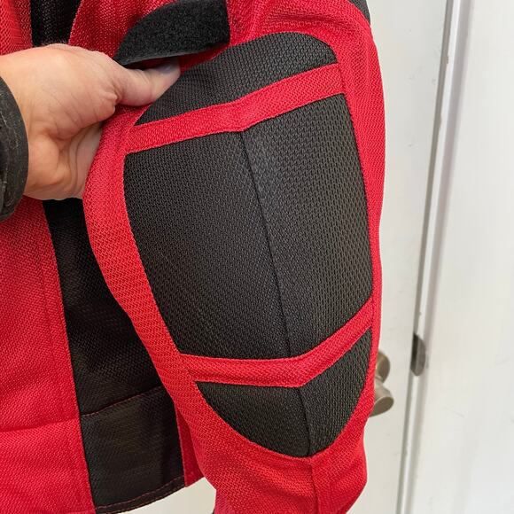 Armored Motorcycle Jacket Men XL Red Black Padded Racing First Gear Protective - Picture 6 of 12